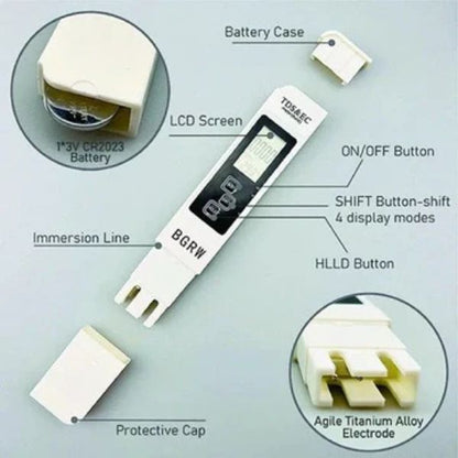 Digital TDS Water Quality Tester – Drinking Water Purity Meter