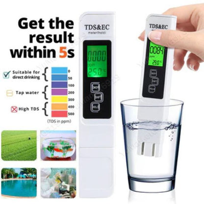 Digital TDS Water Quality Tester – Drinking Water Purity Meter