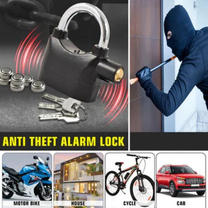 Alarm Security Padlock – Heavy-Duty Anti-Theft Door Lock (Black)
