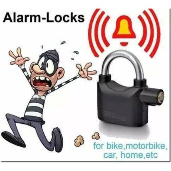 Alarm Security Padlock – Heavy-Duty Anti-Theft Door Lock (Black)