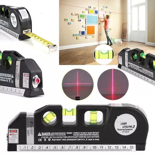 Professional 5-in-1 Laser Level with Measuring Tape, Ruler & Triple Spirit Level – Free Home Delivery