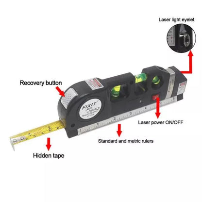 Professional 5-in-1 Laser Level with Measuring Tape, Ruler & Triple Spirit Level – Free Home Delivery
