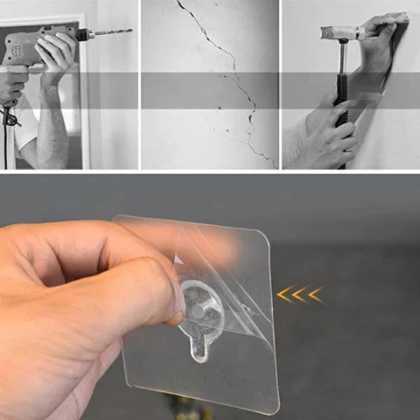 Punch-Free Wall Hooks – Self-Adhesive Screw Stickers for Easy Mounting