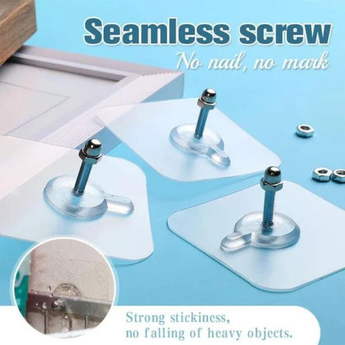Punch-Free Wall Hooks – Self-Adhesive Screw Stickers for Easy Mounting